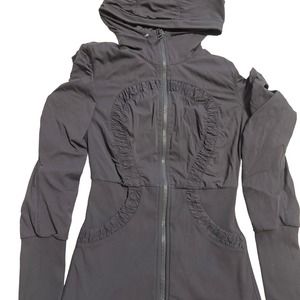 lululemon Charcoal Hooded Jacket Size 4